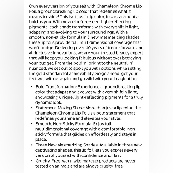 Wet n Wild Chameleon Chromatic Lip Gloss Celestial Dance Metallic Full Size NEW - Picture 9 of 11